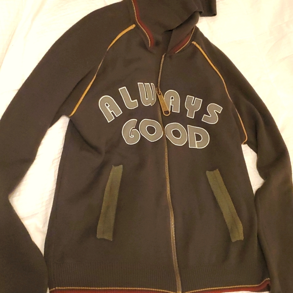 Hooded zip up sweater